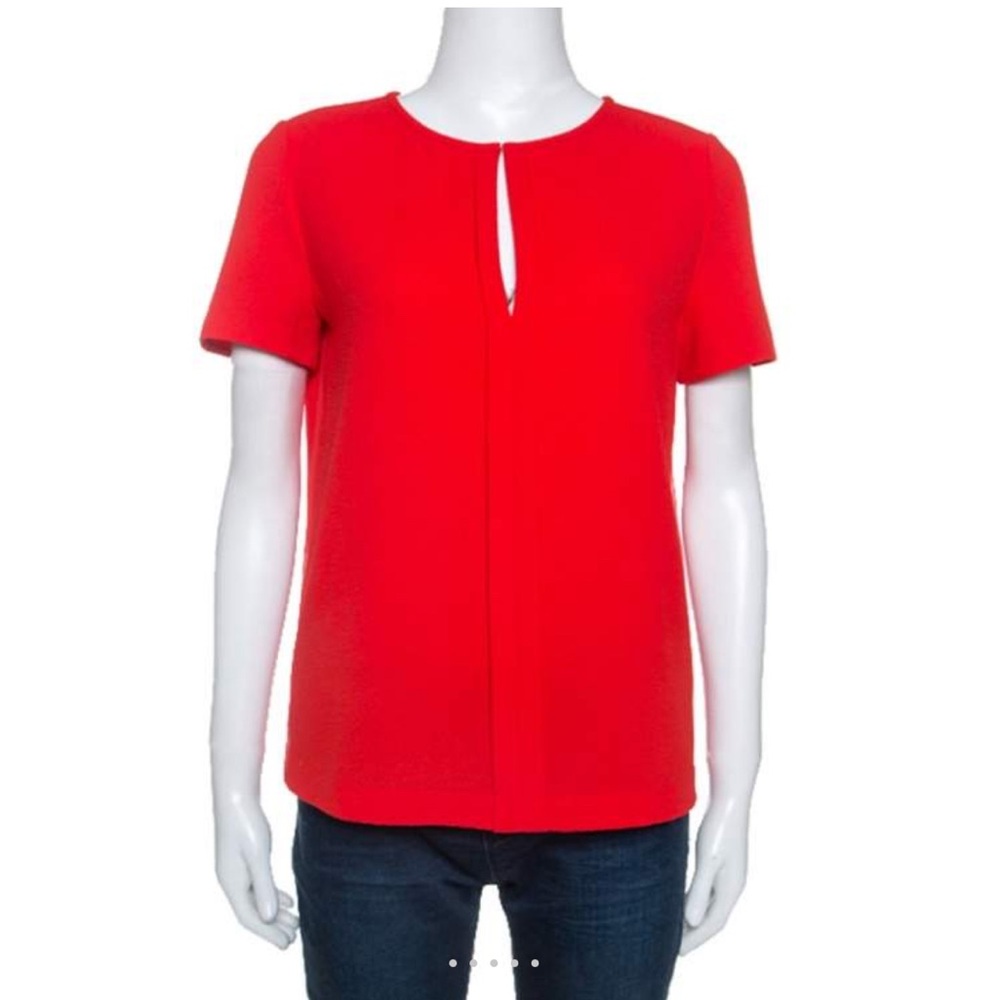 Tory Burch Red Cut Out Short Sleeve Blouse